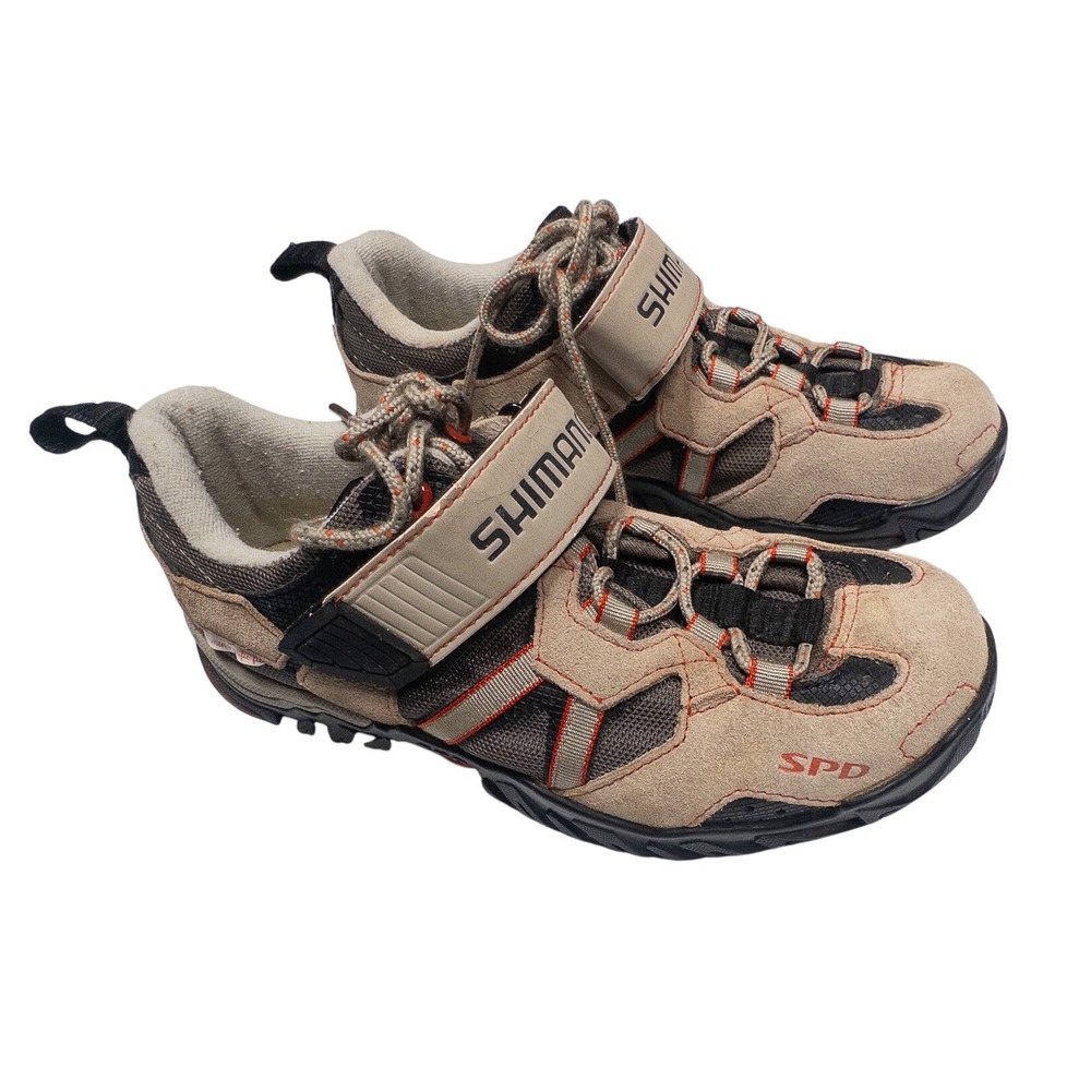 Shimano SPD Cycling Shoes Women's Mountain Bike Beige Orange Size 38 6 to‎ 6.5